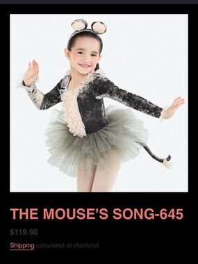 Revolution Girls' Gray Mouse Tutu Costume
